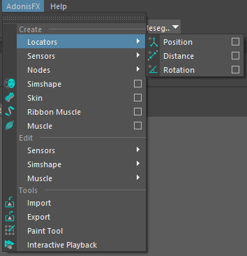 AdonisFX Menu Create Locators