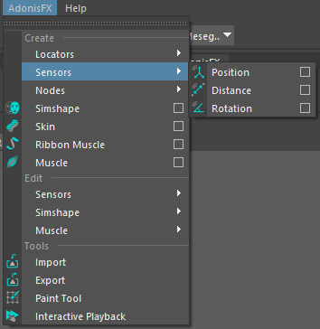 AdonisFX Menu Create Sensors