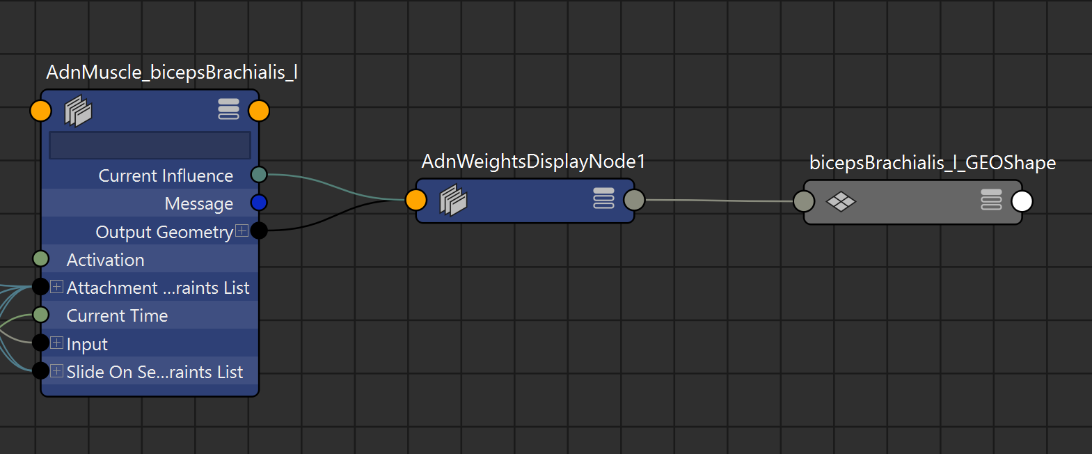 AdnWeightsDisplayNode in the Node Editor