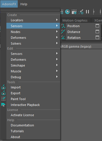 AdonisFX Menu Create Sensors