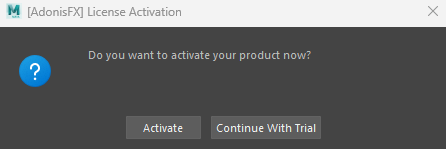 Activation Dialog