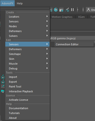 AdonisFX Menu Edit Sensors