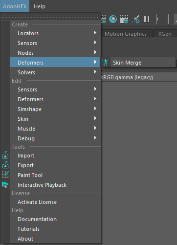 AdonisFX Menu Create Deformers