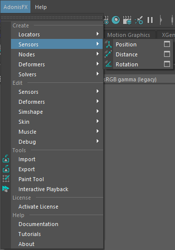 AdonisFX Menu Create Sensors