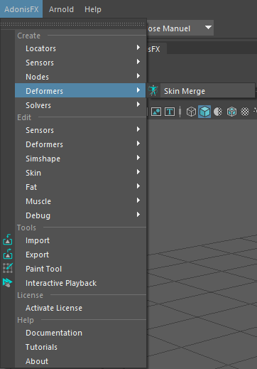 AdonisFX Menu Create Deformers