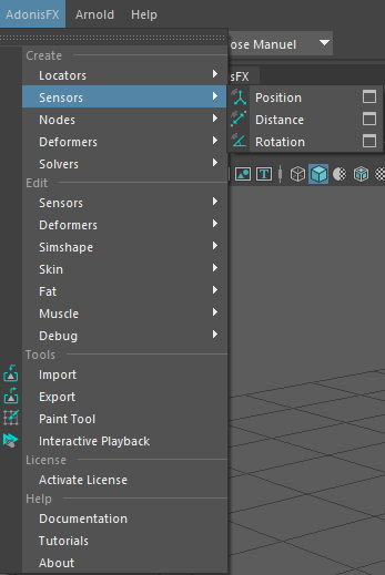 AdonisFX Menu Create Sensors