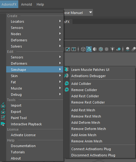 AdonisFX Menu Edit AdnSimshape