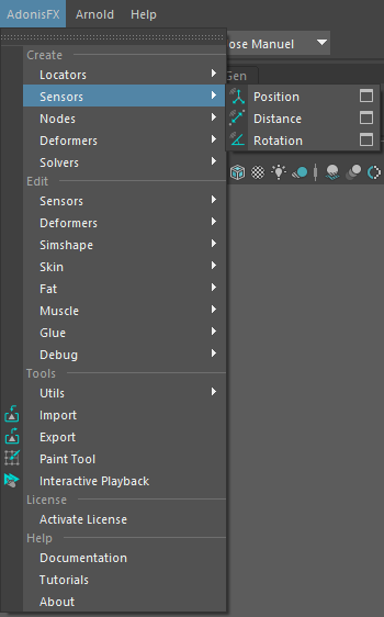 AdonisFX Menu Create Sensors