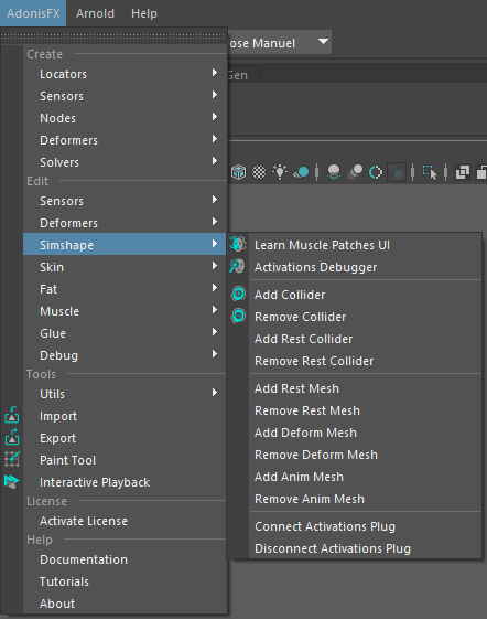 AdonisFX Menu Edit AdnSimshape