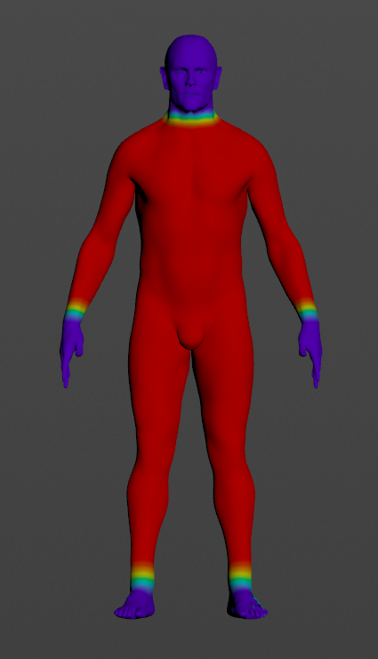 Blend weights painted map