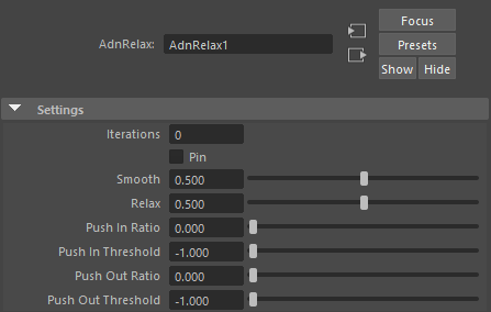 relax attribute editor