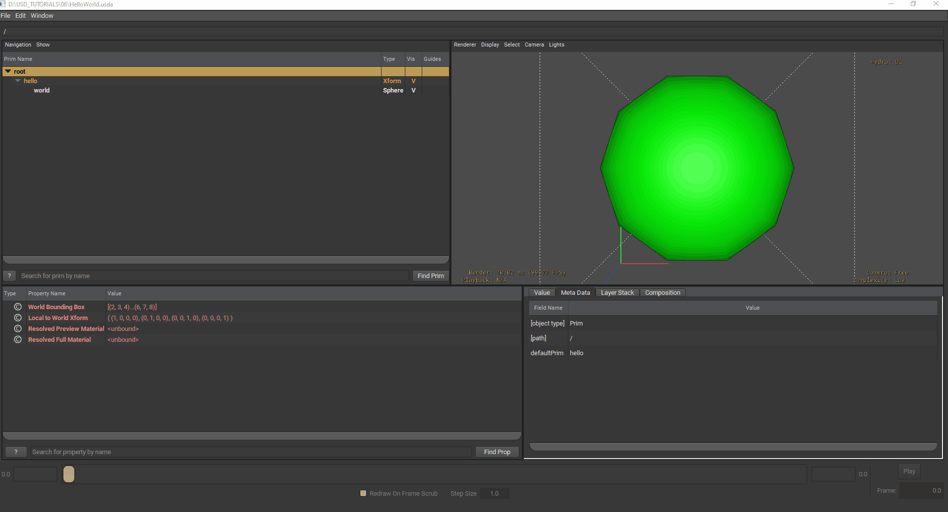 Visualising the stage.
